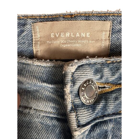 Everlane Sz 29 Curvy 90's Cheeky Straight Jeans Button Fly Organic Sustainable - Picture 6 of 7